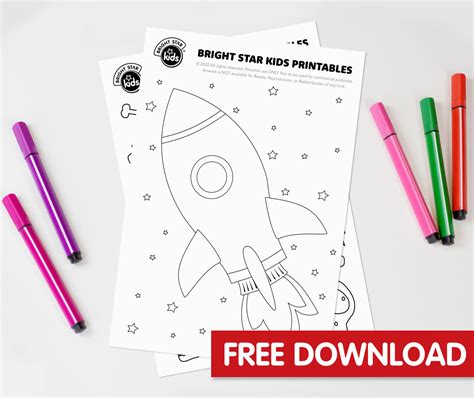 rocket ship coloring page  printable bright star kids usa