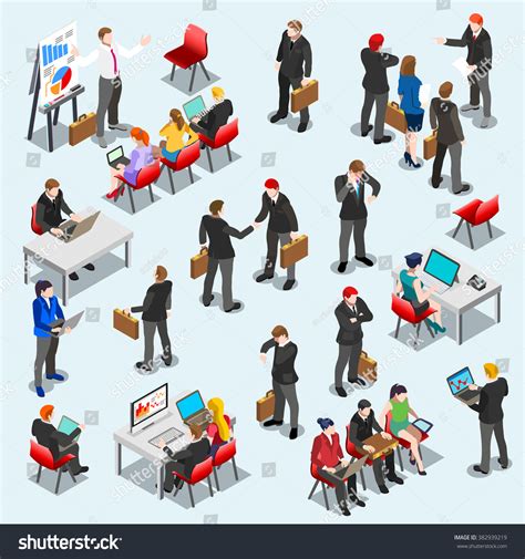 Businessman Group Isolated Business Market Management Stock Vector