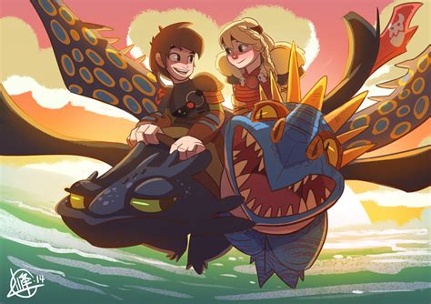 hiccup x astrid by linfongart on deviantart