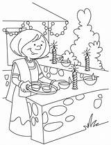 Diwali Coloring Pages Kids Drawing Festival Happy Colouring Sketch Easy Deepavali Drawings Sketches Sheets Printable Painting Thailand Children Light Clipart sketch template