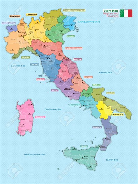 kaart van italie met de regio  en provincies artofit