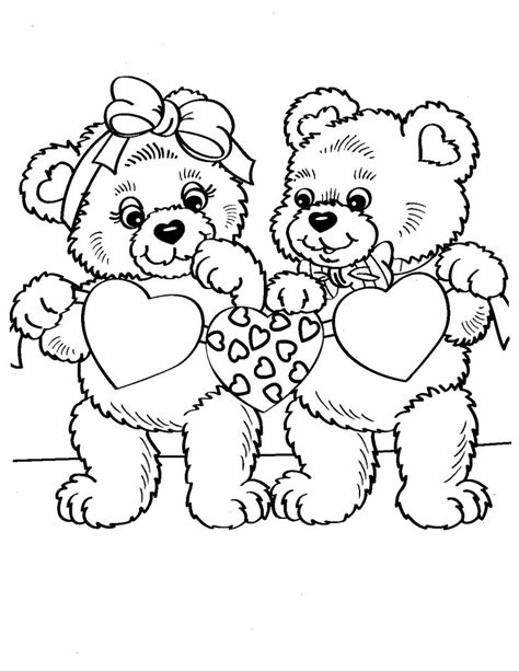 heart bears valentine coloring pages bear coloring pages teddy bear