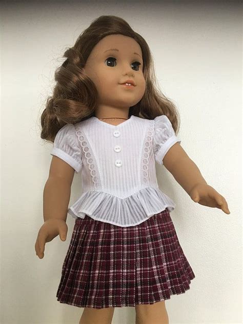 Frilly Blouse With Plaid Skirt Fits American Girl Dolls American Girl