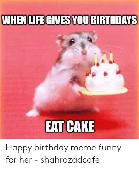 When Life Gives You Birthdays Eat Cake Happy Birthday Meme