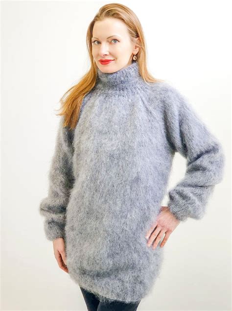 Light Fuzzy Mohair Sweater Elegant Fluffy Jumper By Supertanya Fluffy
