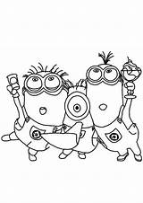 Minions Coloring Minion Pages Coloriage Despicable Drawing Outline Partying Imprimer Dance Sing Birthday Three Stuart Print Color Les Printable Dessin sketch template