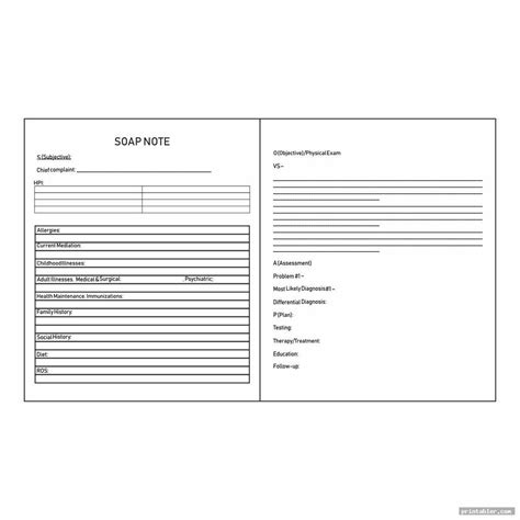 printable counseling soap note templates gridgitcom