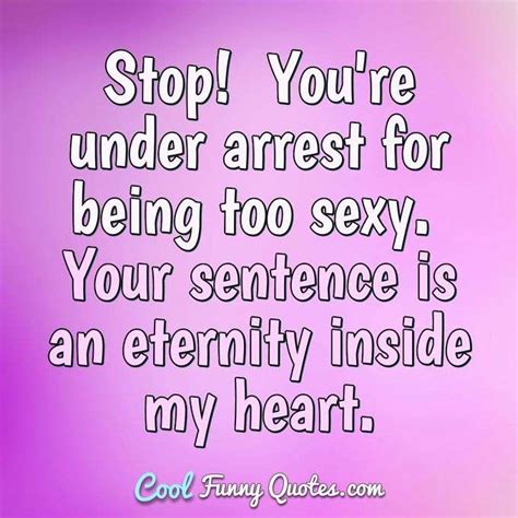 Stop You Re Under Arrest For Being Too Sexy Your Sentence Is An