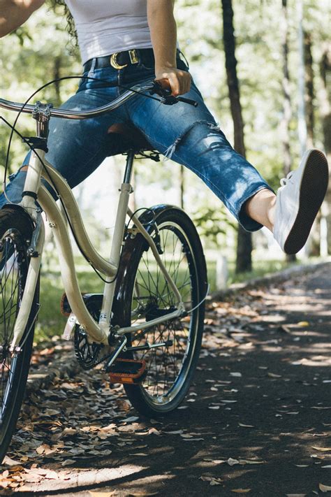 person riding  bicycle  stock photo