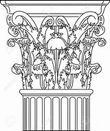 Column Corinthian Drawing Columns Roman Pillar Drawings Getdrawings sketch template