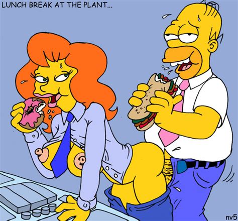 Rule 34 Breasts Clothes Color Eating Female Food Homer Simpson Human