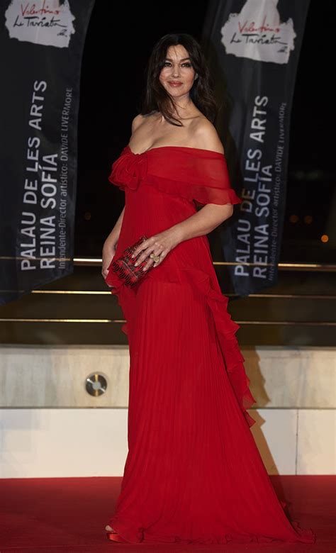 monica bellucci 52 looks red hot as she oozes sex appeal in sizzling scarlet gown celebrity