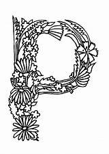 Coloriage Alphabet Colorier Fleur Fleurs Lettrine Hugolescargot Imprimer Mandala Lettres Dessin Avec Des Coloring Enregistrée Depuis Enluminure Et Pages Alphabets sketch template