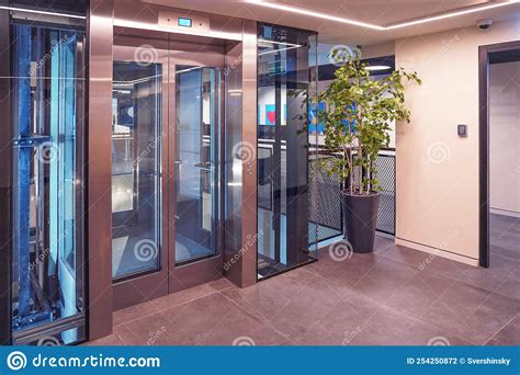 elevator  business centre  modern floor stock photo image