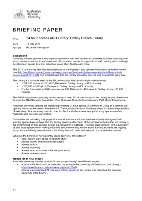 briefing paper anu library australian national university