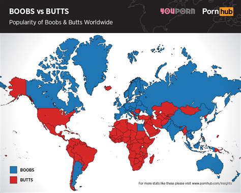 this map shows where america loves butts more than boobs huffpost