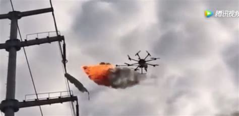 commercial drones  flamethrower  burn garbage   power lines nextbigfuturecom