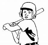 Little Batter Coloring Boy Coloringcrew Baseball Gif sketch template