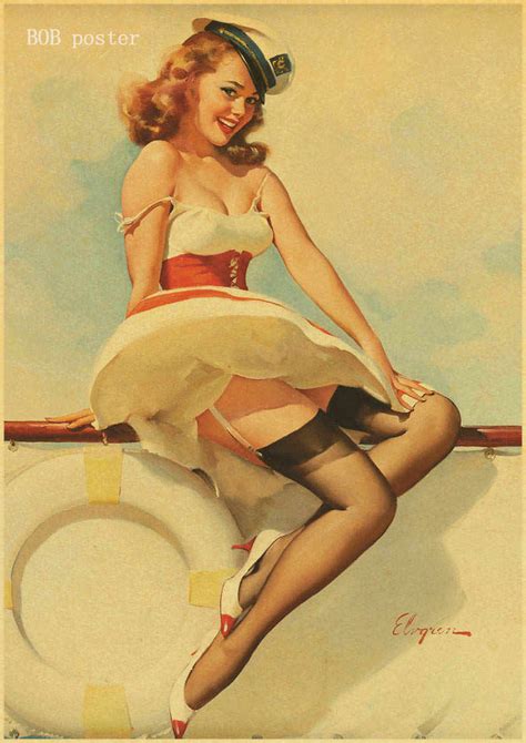 Retro Poster World War Ii Sexy Pin Up Girl Poster Military