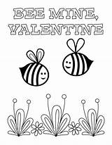 Coloring Pages Valentines Mine Valentine Bee Printables Printable Bluebonnet Color Hearts Print Book Sheets Sheet Classroom Heart Simple Make Party sketch template