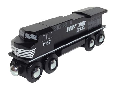 norfolk southern diesel locomotive wooden train choo choo track toy
