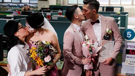 taiwan celebrates same sex marriages as first country in asia to