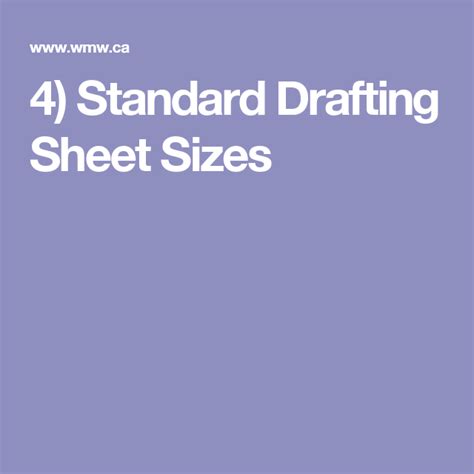 standard drafting sheet sizes  shown  white   purple background  text