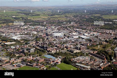 aerial view   lancashire town  bury uk stock photo alamy