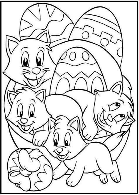 cats happy easter day coloring pages  kids chb printable