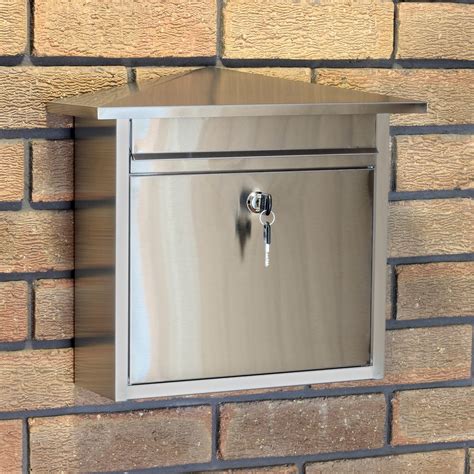 stainless steel lockable mailboxpostbox outdoor home mailpostletter box large ebay