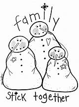 Primitive Snowman Patterns Christmas Visit Crafts Stencils Embroidery Snowmen sketch template