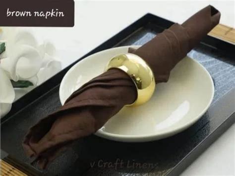 plain brown polyester table napkin size   rs piece