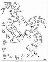 Kokopelli Aztec Hopi Getdrawings Navajo sketch template