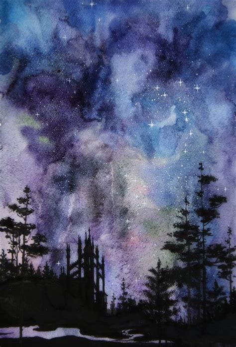 beautiful watercolor night sky painting ideas inspiration brighter craft