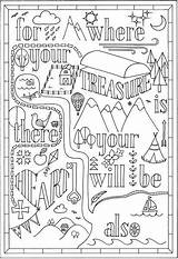 Coloring Matthew Bible 21 Verse Pages Colouring Treasure Printable Kids Where Adult Sheets Heart Verses Au Color Adults There Book sketch template
