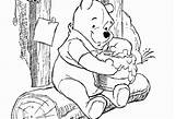 Winnie Pooh Coloring Colouring Disney Pages Bear Honey Tree Sitting Bahay Eats Under Print Printable Drawings Kubo Search Again Bar sketch template