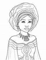 African Coloriage Fashions Africaine Afrique Mandala Africain Visages Personnages Visage sketch template
