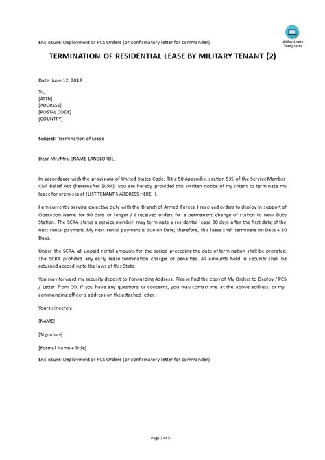 residential lease termination letter collection letter template