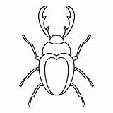 Overzichtsstijl Pictogram Beetle Stag sketch template