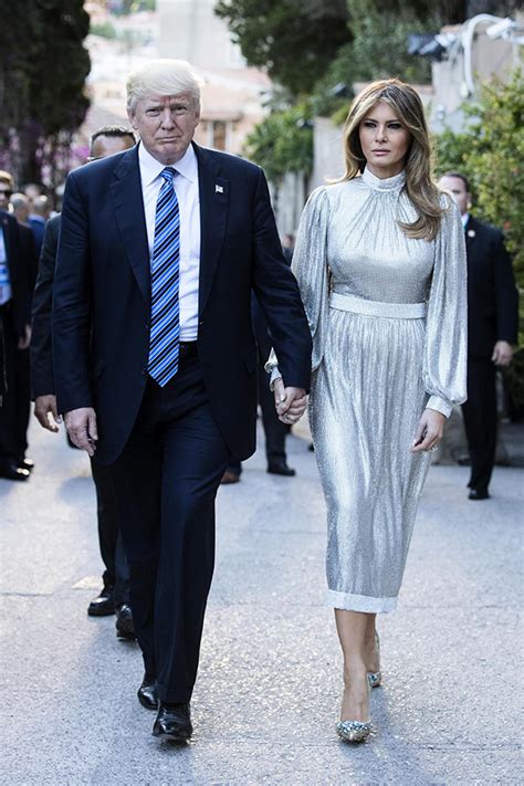 Melania Trump Stuns In Silver Dolce And Gabbana Dress At