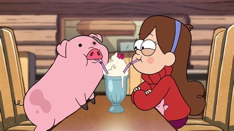 gravity falls mabel pines images mabel and waddles drinking a shake hd wallpaper and background