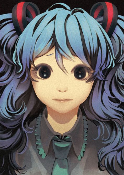 long hair solo twintails bad id vocaloid necktie aqua eyes