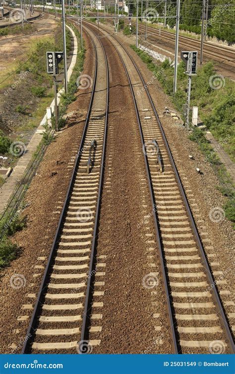 train rails stock image image  path freight iron
