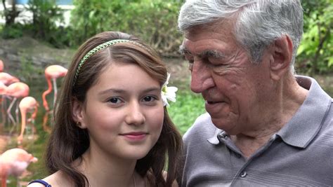 happy teen girl and grandfather stock footage video 100