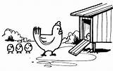 Chicken Coloring Pages Coop Chick Cartoon Enter Netart Print Family sketch template
