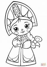 Coloring Russian Pages Fairy Girl Tale Drawing sketch template
