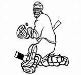 Puck Stopping Goaltender Coloring Coloringcrew sketch template