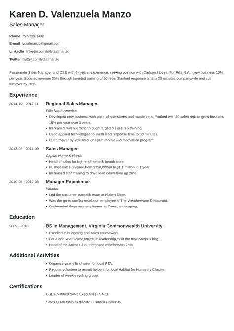 management resume examples skills job description