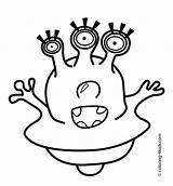 Alien Coloring Pages Kids Eyes Printable Scary Drawing Color Three Aliens Clipart Space Template Easy Print Clip Eye Spooky Getdrawings sketch template
