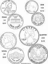 Coloring Money Coins Pages Coin Print Printable American Sheets Clipart Activities Kids Color Learning Teaching Drawing States Cliparts Enchanted Template sketch template